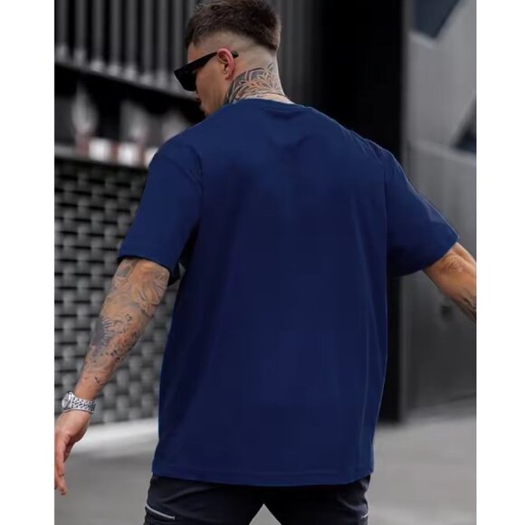 NWT - SHEIN Men's Letter Graphic T-Shirt, Navy - Size Medium - Picture 2 of 12